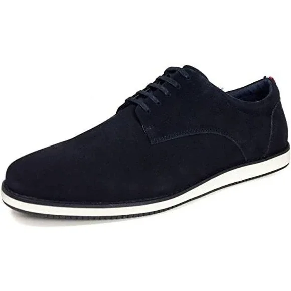 Zara | Shoes | Zara Mens Leather Derby Navy Blue Sporty  display picture 1